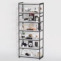 Стеллаж для магазина с белой полкой A2290-21(ч/б)