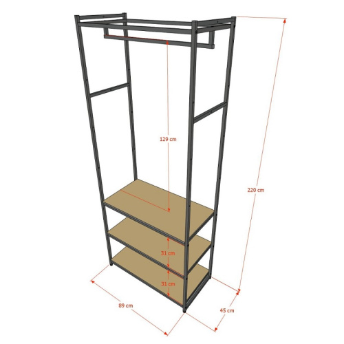 Стеллаж для магазина с черной полкой A2290-11(ч/ч) фото 3