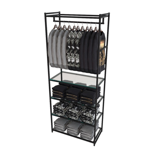 Стеллаж для магазина с полкой из стекла AC2290-19(черн)