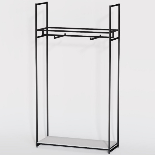 Стеллаж напольный с белой полкой ЛДСП A22120-01(ч/б) фото 2