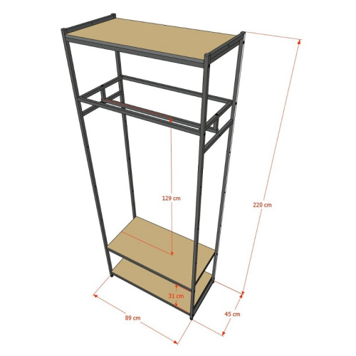 Стеллаж для магазина с полкой цвета дуб сонома A2290-13(ч/дс) фото 3