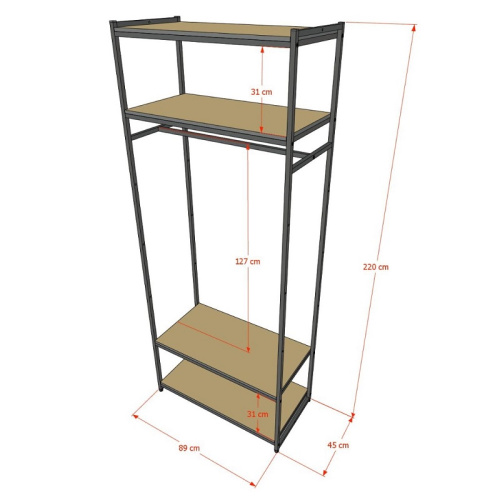 Стеллаж для магазина с белой полкой A2290-15(ч/б) фото 3