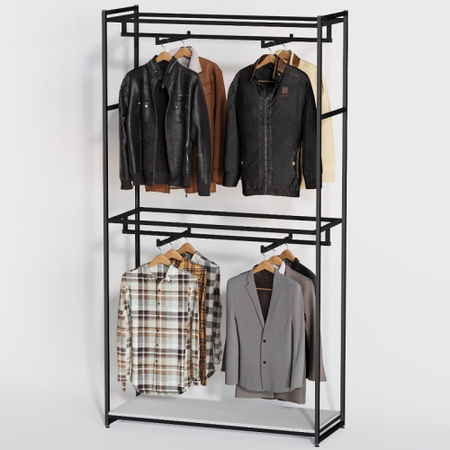 Стеллаж для магазина с белой полкой A22120-03(ч/б) Стеллаж для магазина с белой полкой A22120-03(ч/б)