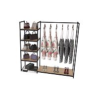 Стеллаж для магазина с полкой цвета дуб сонома K1702(ч/дс)