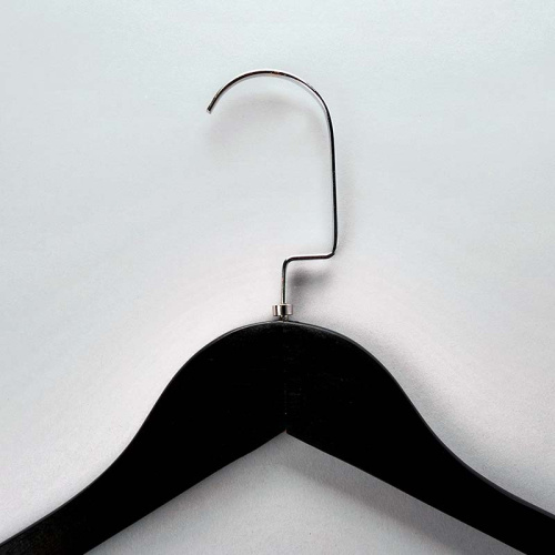 Вешалка-плечики для одежды деревянная C31/1-К(черн/хром) фото 3