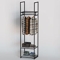 Стеллаж для магазина с белой полкой A2260-07(ч/б)