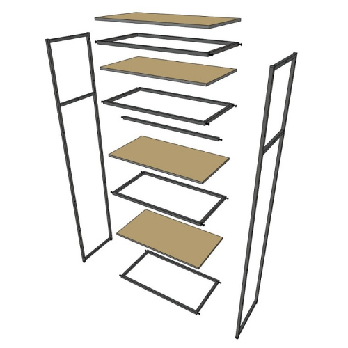 Стеллаж для магазина с черной полкой A2290-15(ч/ч) фото 4