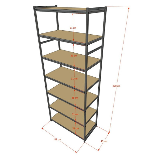 Стеллаж для магазина с полкой цвета дуб сонома A2290-21(ч/дс) фото 3