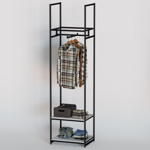 Стеллаж для магазина с белой полкой A2260-06(ч/б)