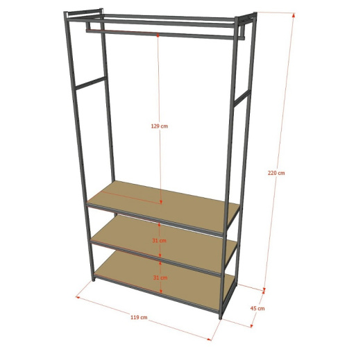 Стеллаж для магазина с белой полкой A22120-11(ч/б) фото 3 Стеллаж для магазина с белой полкой A22120-11(ч/б) фото 3