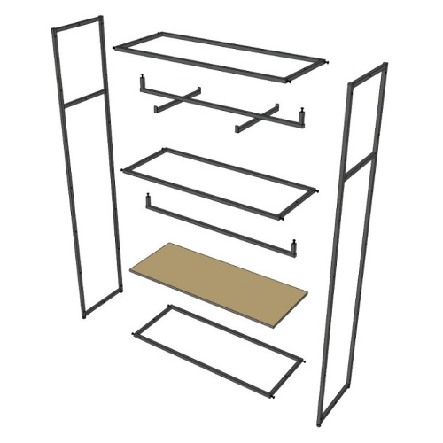 Стеллаж для магазина с черной полкой A22120-05(ч/ч) фото 7