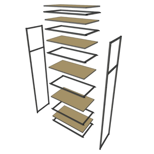 Стеллаж для магазина с полкой из стекла AC2290-20(черн) фото 4