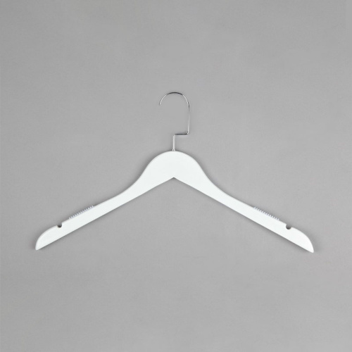 Вешалка-плечики деревянная C31/1(бел/хром)