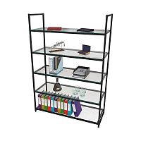 Стеллаж для магазина с полкой из стекла AС17120-20(черн)