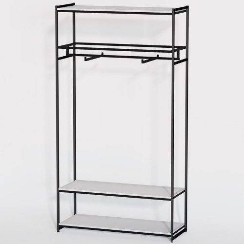 Стеллаж для магазина с белой полкой A22120-12(ч/б) фото 2