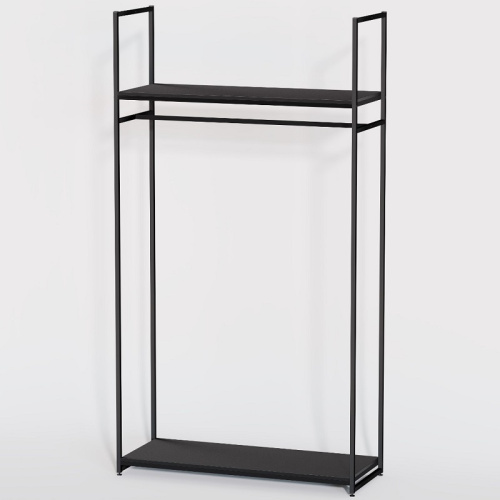 Стеллаж напольный с черной полкой ЛДСП A22120-02(ч/ч) фото 2