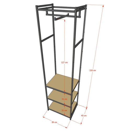 Стеллаж для магазина с белой полкой A2260-10(ч/б) Стеллаж для магазина с белой полкой A2260-10(ч/б)