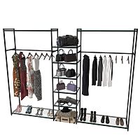 Стеллаж для магазина со стеклянной полкой KC2213(черн)