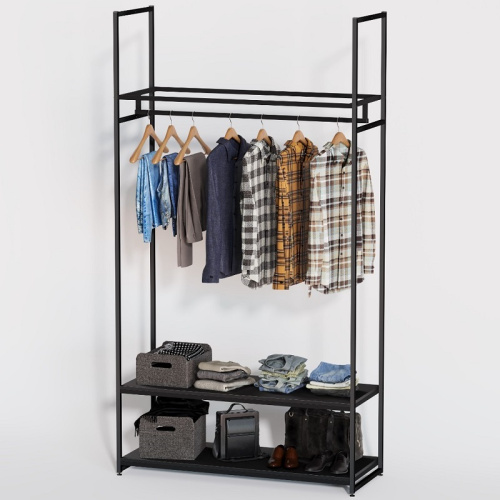 Стеллаж для магазина с черной полкой A22120-07(ч/ч)