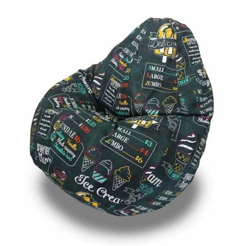 Кресло - мешок Груша жаккард Айскрим