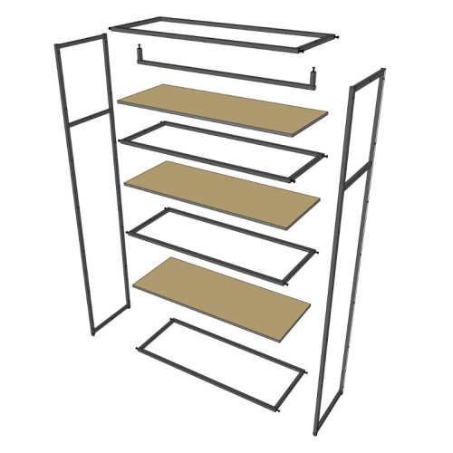 Стеллаж для магазина с белой полкой A22120-11(ч/б) фото 5 Стеллаж для магазина с белой полкой A22120-11(ч/б) фото 5