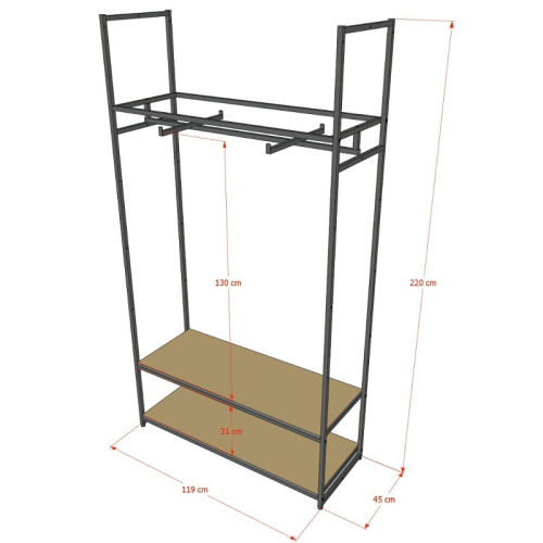 Стеллаж для магазина с белой полкой A22120-06(ч/б) фото 3 Стеллаж для магазина с белой полкой A22120-06(ч/б) фото 3