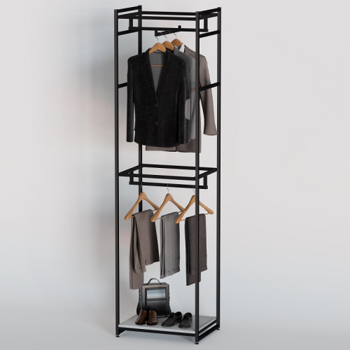 Стеллаж для магазина с белой полкой A2260-05(ч/б)