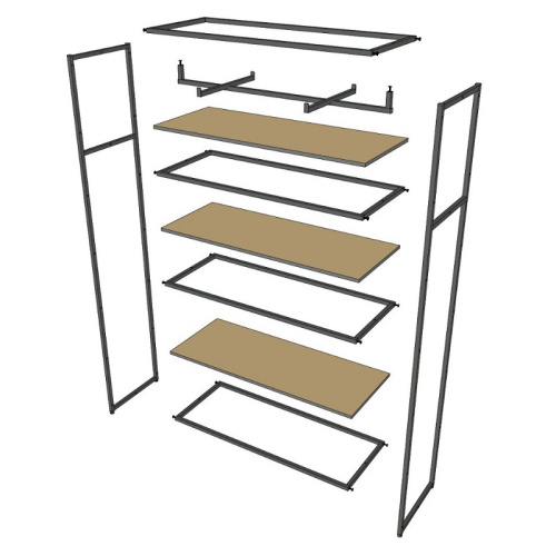 Стеллаж для магазина с белой полкой A22120-10(ч/б) фото 5 Стеллаж для магазина с белой полкой A22120-10(ч/б) фото 5