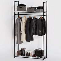 Стеллаж напольный с белой полкой ЛДСП A22120-02(ч/б)