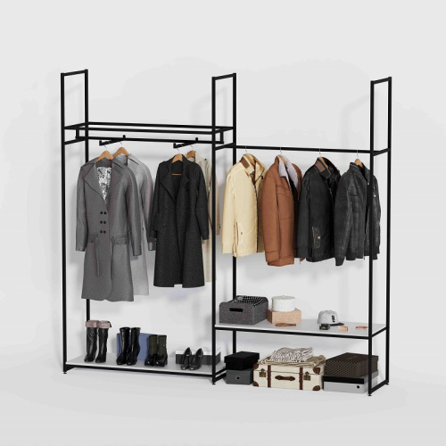 Стеллаж для магазина с белой полкой K2201(ч/б)