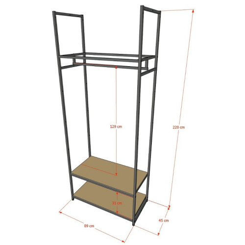 Стеллаж для магазина с полкой из стекла AС2290-07(черн) фото 3