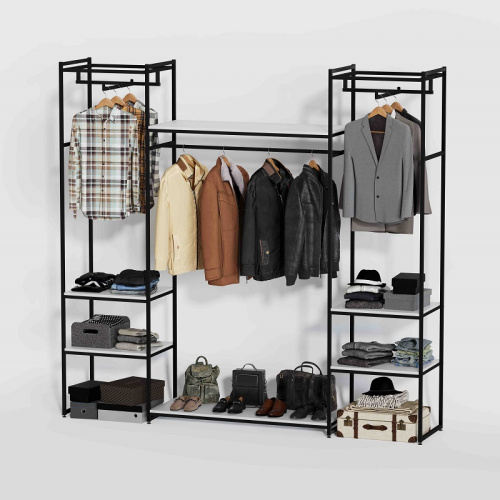 Стеллаж для магазина с белой полкой K2210(ч/б)