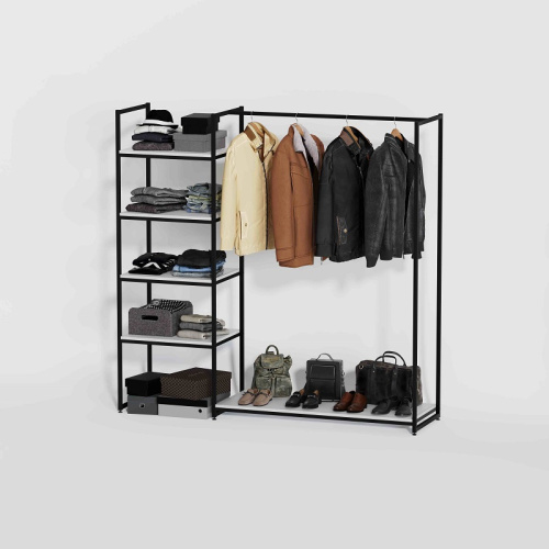 Стеллаж для магазина с белой полкой K1702(ч/б) Стеллаж для магазина с белой полкой K1702(ч/б)