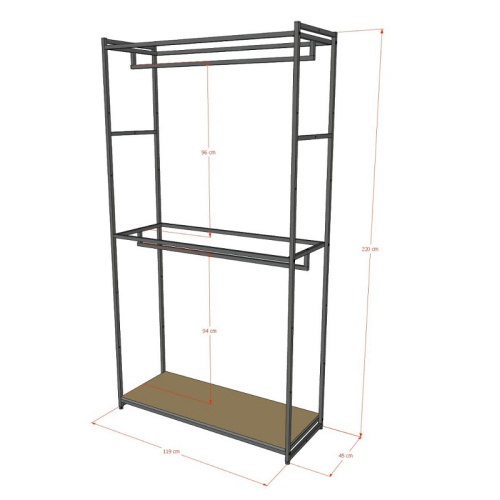 Стеллаж для магазина с белой полкой A22120-04(ч/б) фото 3 Стеллаж для магазина с белой полкой A22120-04(ч/б) фото 3