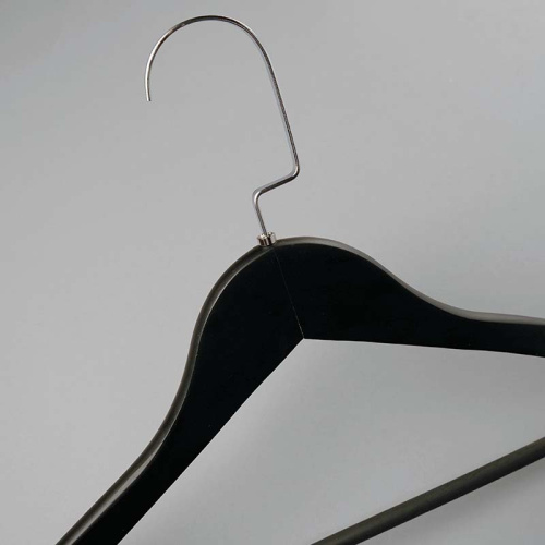 Плечики из дерева с перекладиной C30N/1-К(черн/хром) фото 2 Плечики из дерева с перекладиной C30N/1-К(черн/хром) фото 2