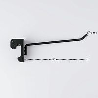 Крючок для овальной трубы, черный муар U5003N/5Т(черн) 