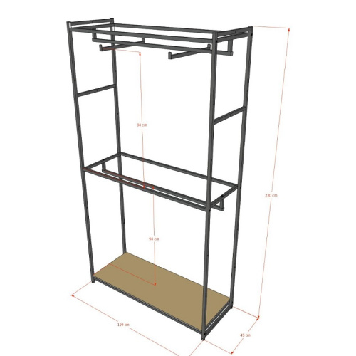 Стеллаж для магазина с белой полкой A22120-05(ч/б) фото 3 Стеллаж для магазина с белой полкой A22120-05(ч/б) фото 3