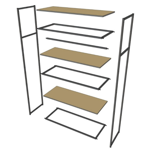 Стеллаж для магазина с белой полкой A22120-14(ч/б) фото 4 Стеллаж для магазина с белой полкой A22120-14(ч/б) фото 4
