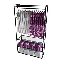 Стеллаж для магазина с полкой из стекла AС22120-11(черн)