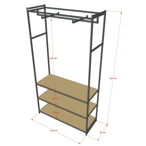 Стеллаж для магазина с белой полкой A22120-10(ч/б) фото 3 Стеллаж для магазина с белой полкой A22120-10(ч/б) фото 3