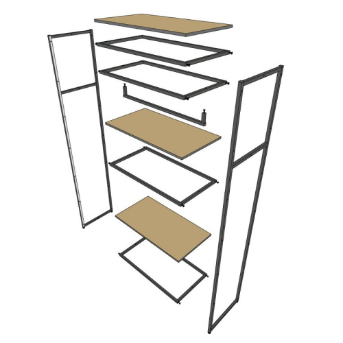 Стеллаж для магазина с белой полкой A2290-13(ч/б) фото 4 Стеллаж для магазина с белой полкой A2290-13(ч/б) фото 4
