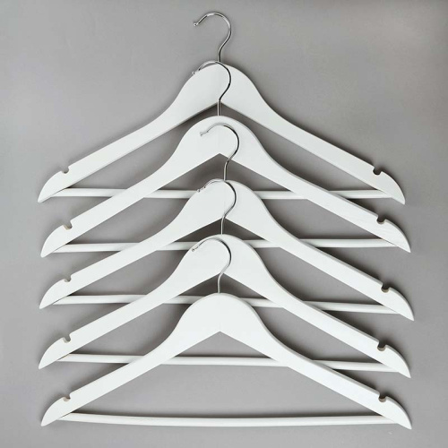 Вешалка-плечики деревянная с перекладиной C30N-К(бел) фото 4 Вешалка-плечики деревянная с перекладиной C30N-К(бел) фото 4