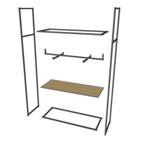 Стеллаж напольный с белой полкой ЛДСП A22120-01(ч/б) фото 4