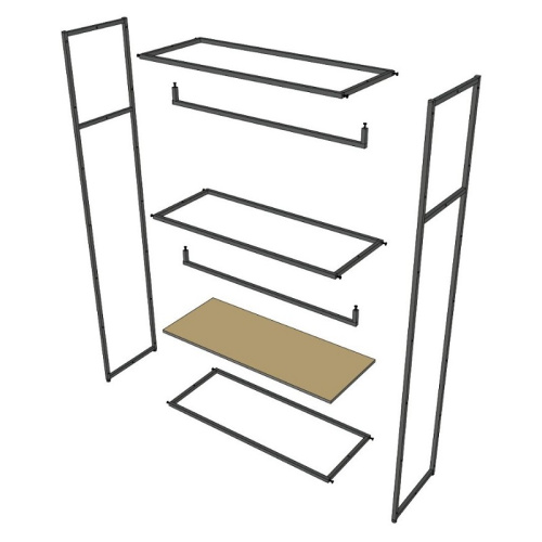 Стеллаж для магазина с черной полкой A22120-04(ч/ч) фото 4