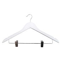 Плечики (вешалка) деревянные с зажимами для одежды 66NB(бел)