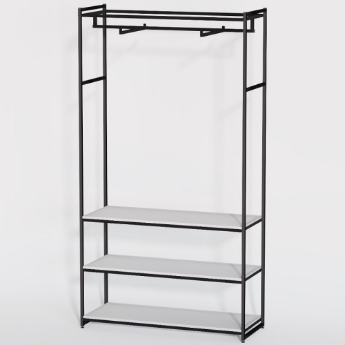 Стеллаж для магазина с белой полкой A22120-10(ч/б) фото 2 Стеллаж для магазина с белой полкой A22120-10(ч/б) фото 2