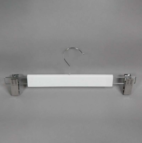 Вешалка-плечики деревянная с зажимами WS 006-32(бел) Вешалка-плечики деревянная с зажимами WS 006-32(бел)