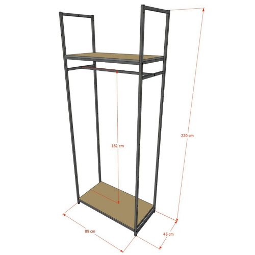 Стеллаж для магазина с полкой цвета дуб сонома A2290-02(ч/дс) фото 3