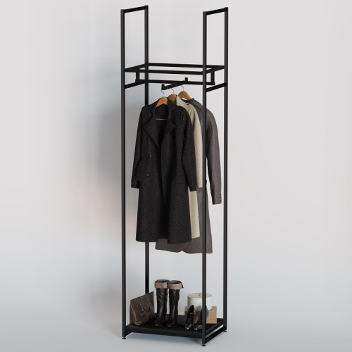 Стеллаж для магазина с черной полкой A2260-01(ч/ч)