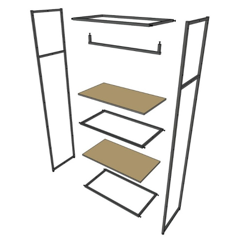 Стеллаж для магазина с полкой из стекла AС2290-09(черн) фото 4